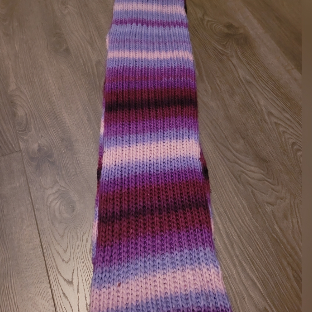 Avon Purple and Pink Striped Scarf